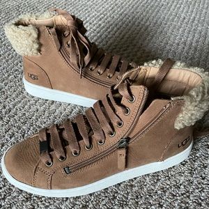 UGG Olive Genuine Shearling Cuff Sneaker